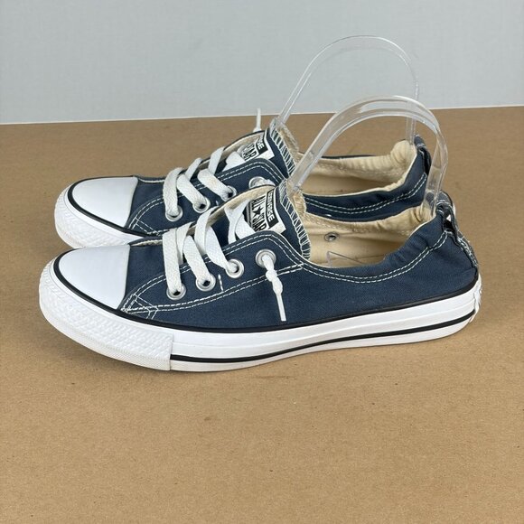 Converse Shoreline Elastic Heel Sneakers Womens 7 Navy Blue White Pull On - Picture 10 of 10